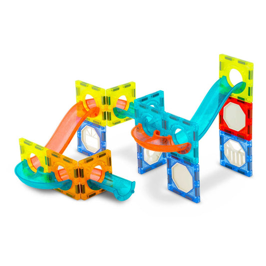 Magnetinės plytos su šviesa vaikams Ricokids kūrybinis konstruktorius su detalėmis ir kulodromo trasa
