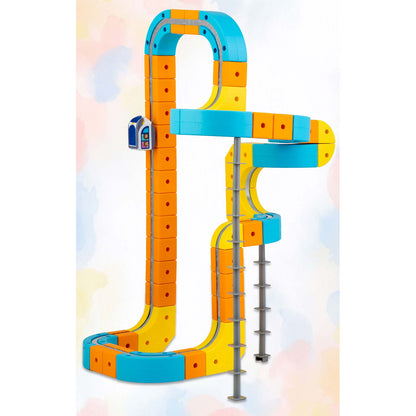 Magnetinis elektrinio traukinuko ir konstruktoriaus rinkinys Ricokids, 134 dalys