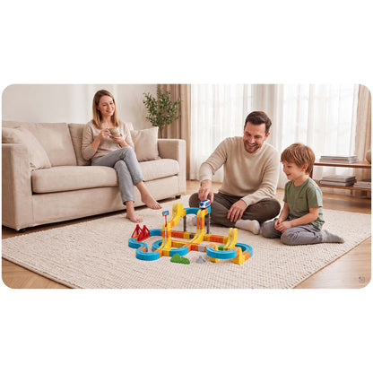 Magnetinis elektrinio traukinuko ir konstruktoriaus rinkinys Ricokids, 134 dalys