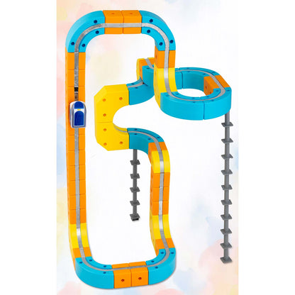 Magnetinis elektrinio traukinuko ir konstruktoriaus rinkinys Ricokids, 134 dalys