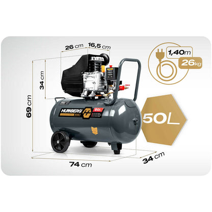 Tepalinis oro kompresorius Humberg, 50 l