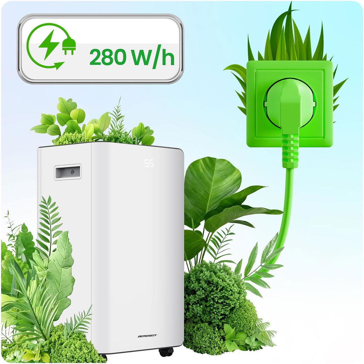 Kompresorinis oro sausintuvas Berdsen, 20 l/24 val., Wi-Fi, baltas