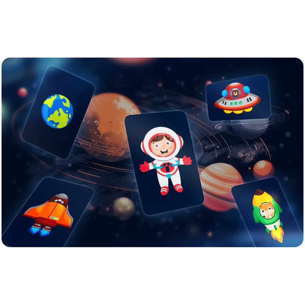 Magnetinė knyga vaikams apie kosmosą su daugiau nei 50 magnetinių detalių astronautų raketų ir planetų temomis