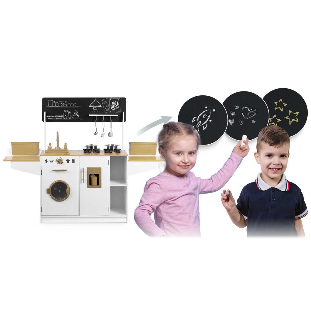 Medinė virtuvėlė vaikams Ricokids su priedais edukaciniam žaidimui ir kūrybiškumo lavinimui
