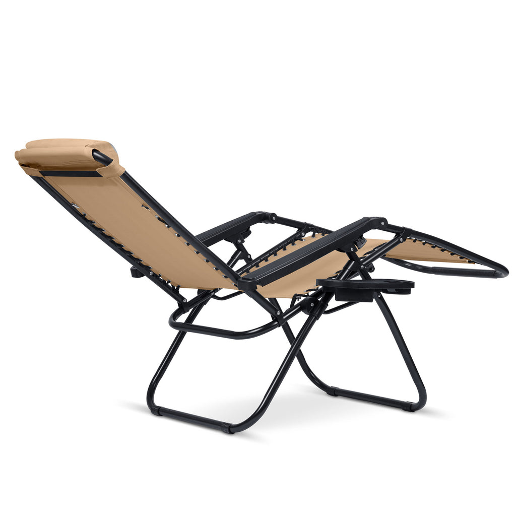 Sulankstomas sodo gultas Sofotel ChillWell su staliuku ir pagalvėle poilsiui lauke kempingui ar terasai