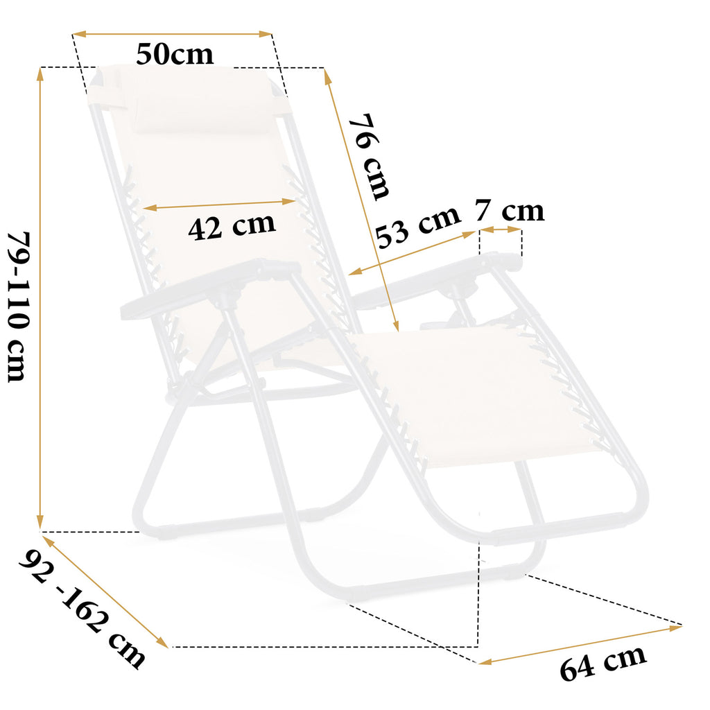 Sulankstomas sodo gultas Sofotel ChillWell su staliuku ir pagalve poilsiui lauke kempinge ar terasoje