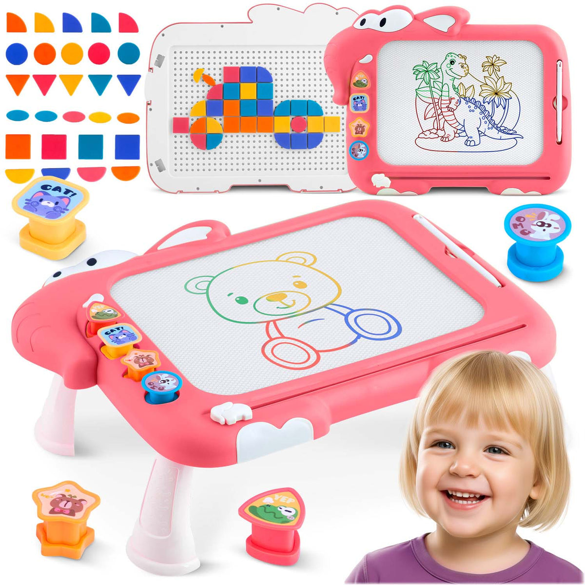 Magnetinė piešimo lenta-staliukas su tangrama Ricokids