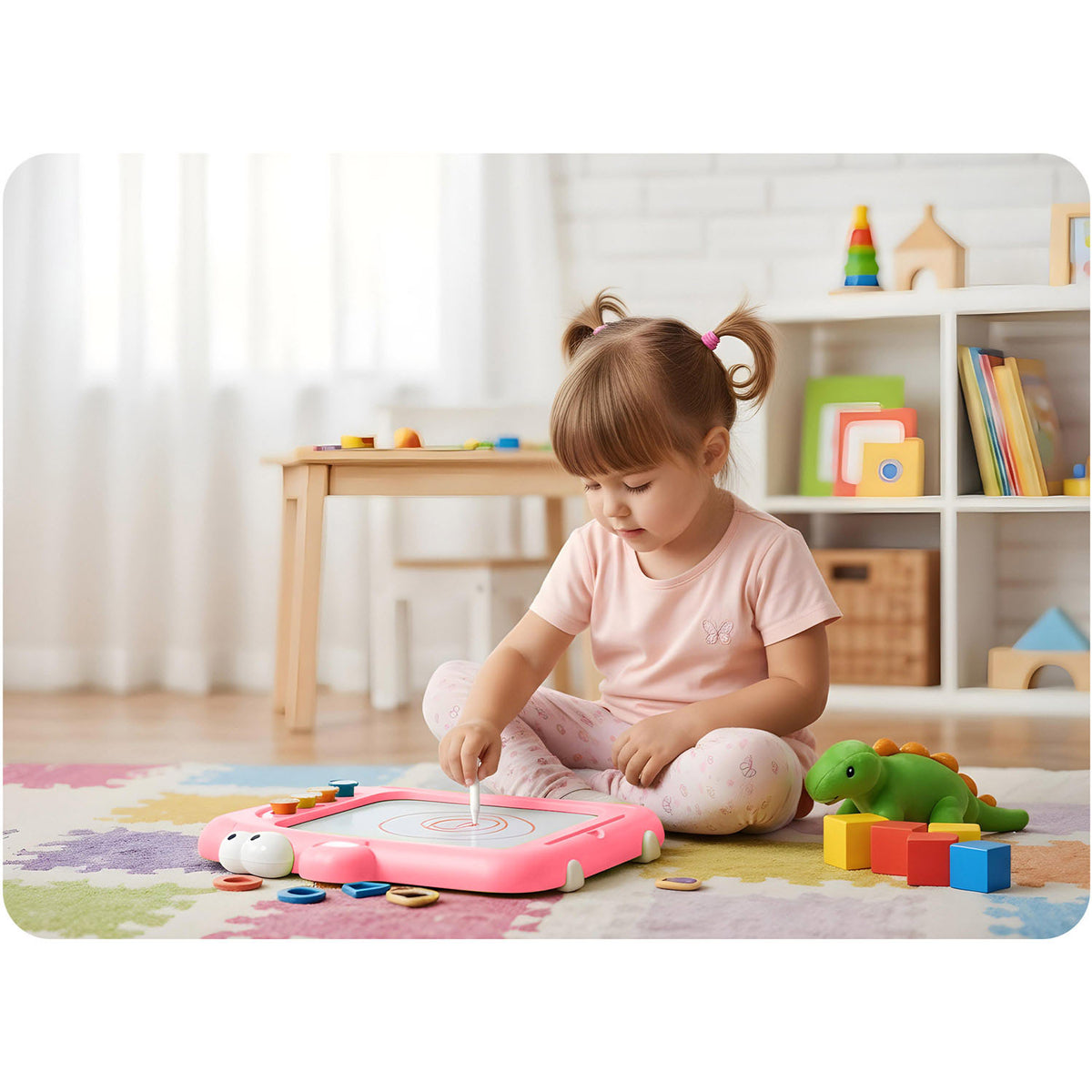 Magnetinė piešimo lenta-staliukas su tangrama Ricokids