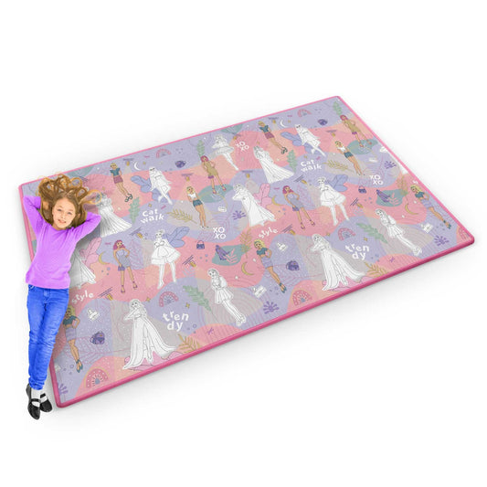 Ricokids ritininis spalvinimo kilimėlis vaikams 200x120 cm su flomasteriais EVA putplasčio kilimėlis piešimui ir žaidimams