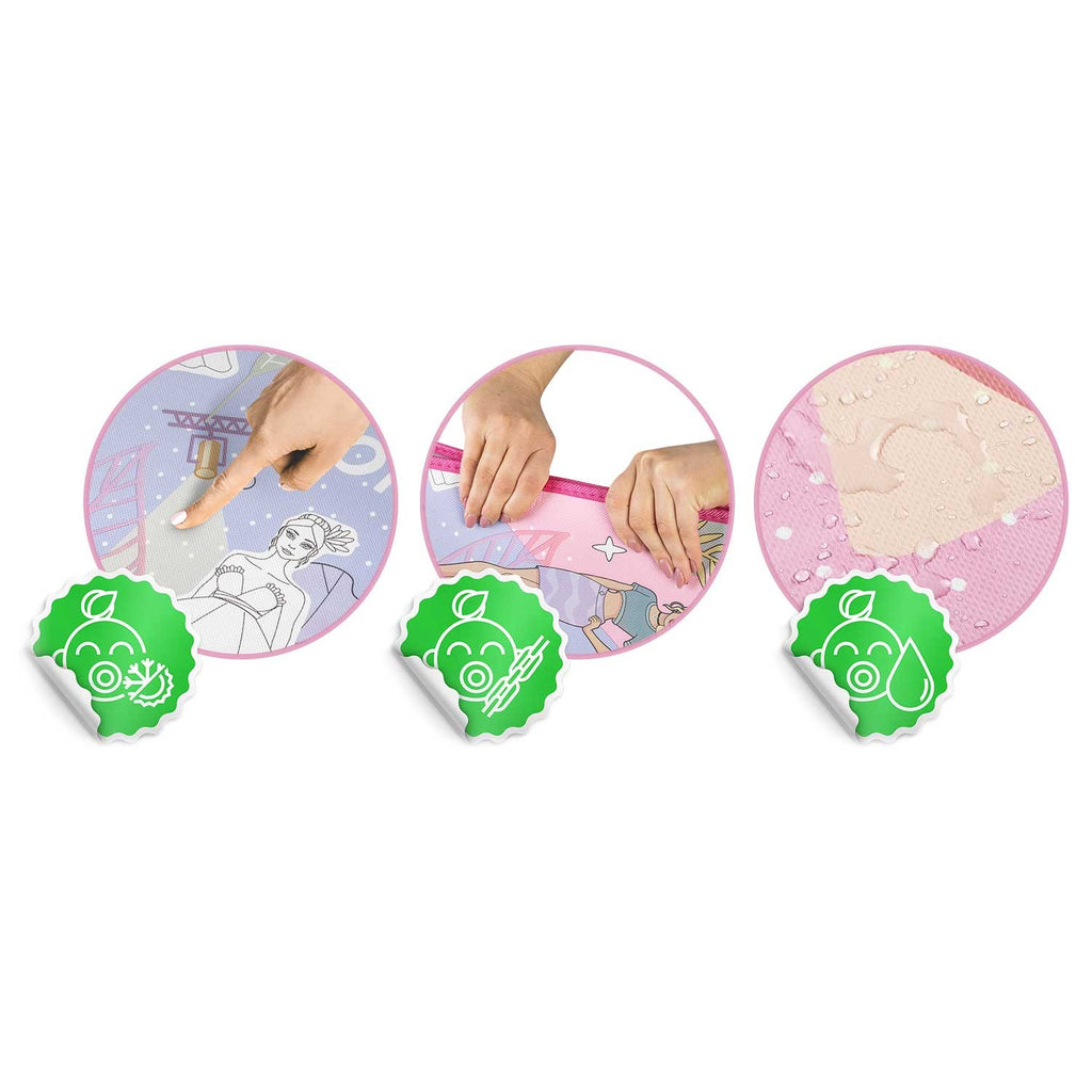 Ricokids XXL ritininis putplasčio spalvinimo kilimėlis vaikams 200x120 cm su mazakais