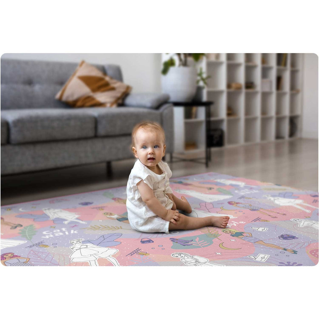 Spalvinimo kilimėlis vaikams Ricokids 200x120 cm su flomasteriais minkštas EVA putplastis edukacinis žaidimų kilimėlis