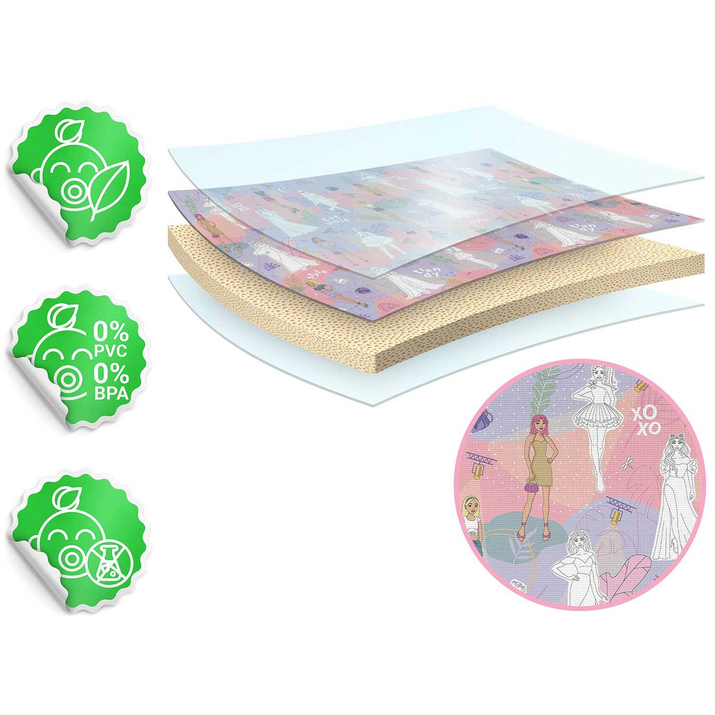 Spalvinimo kilimėlis vaikams Ricokids 200x120 cm su flomasteriais putplastis žaidimams ir kūrybai