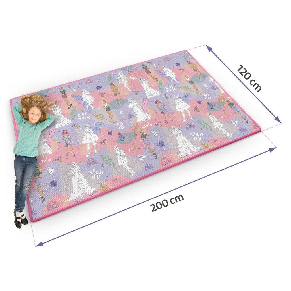 Ricokids XXL spalvinimo kilimėlis vaikams 200x120 cm su flomasteriais piešimui ir žaidimams