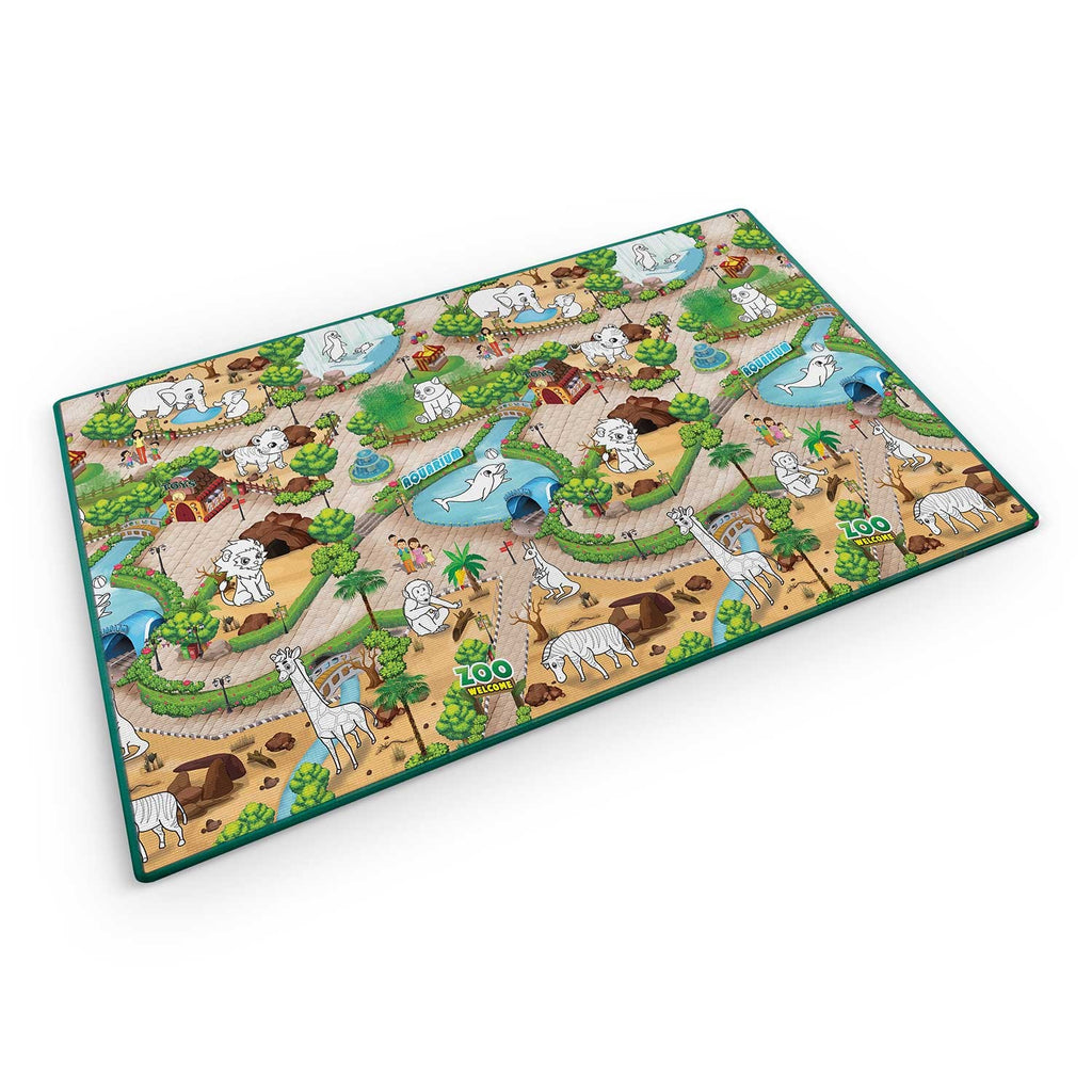 Vaikiškas spalvinimo kilimėlis Ricokids RK-343 200x120 cm EVA putplastis su flomasteriais daugkartinio naudojimo švietimo ir kūrybos kilimėlis vaikams