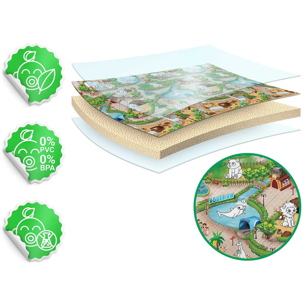 Ritininis spalvinimo kilimėlis vaikams Ricokids RK-343 200x120 cm su flomasteriais edukacinei ir kūrybinei veiklai