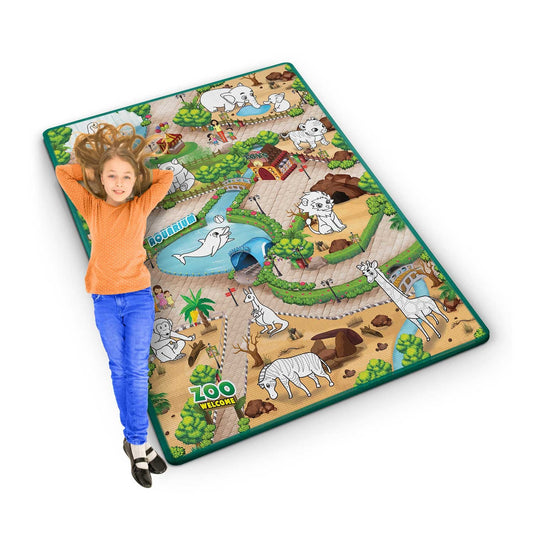 Ritininis spalvinimo kilimėlis vaikams Ricokids 120x90 cm su flomasteriais edukacinis EVA putplasčio kilimėlis žaidimams ir kūrybai