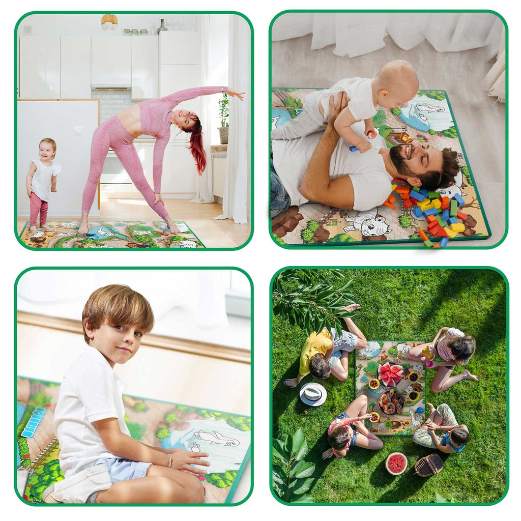 Vaikiškas spalvinimo kilimėlis Ricokids 120x90 EVA putplastis su flomasteriais dovanų