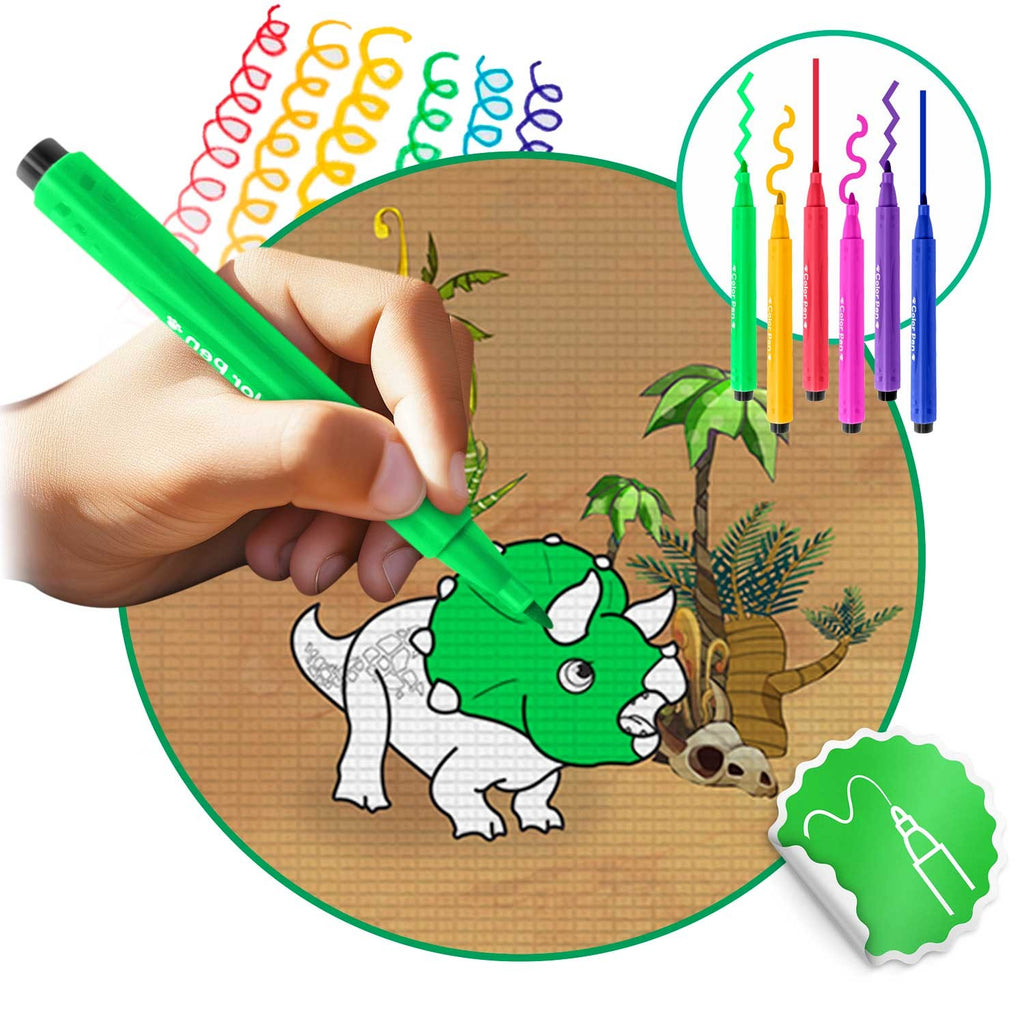 Ritininis spalvinimo kilimėlis vaikams Ricokids RK-344 120x90 cm su flomasteriais edukacinis kilimėlis iš EVA putplasčio