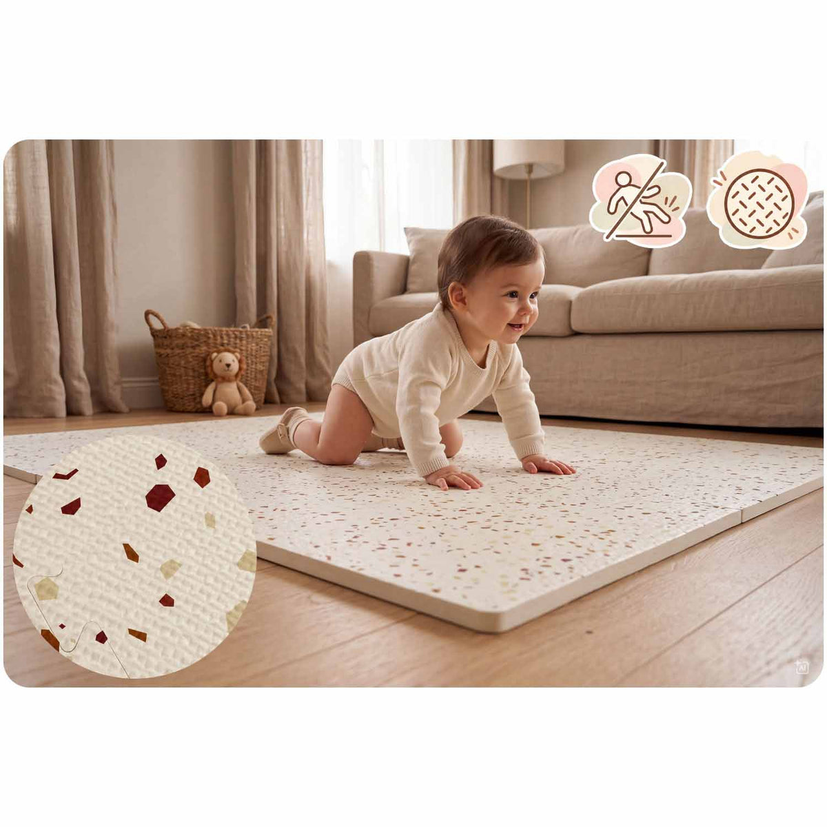 Putų dėlionės kilimėlis Ricokids, 175 × 118 cm, 6 dalys