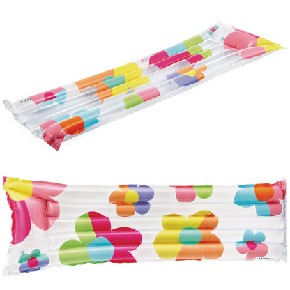 Plaukimo čiužinys su gėlių raštu 183x69 cm patogus ir patvarus čiužinys baseinui jūrai ar ežerui