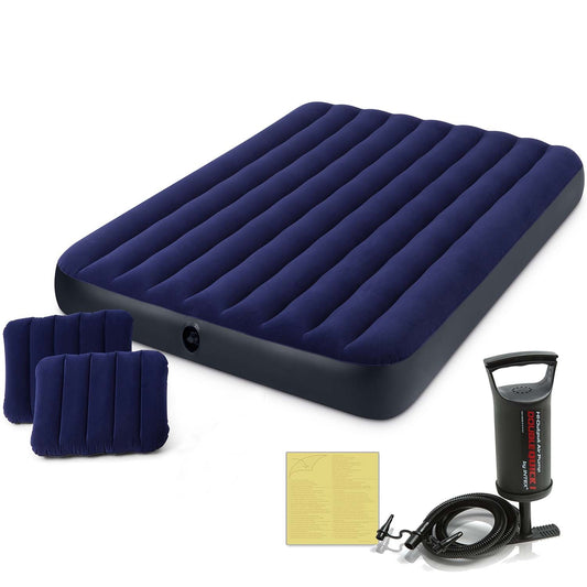 Veliūrinis čiužinys Intex King 203x183x22 cm dviems minkštas ir patogus miegui namuose ar kelionėje