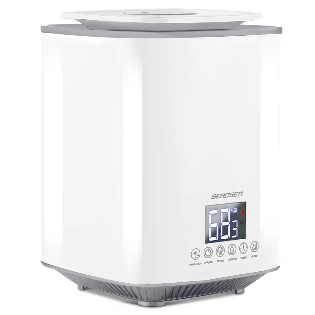 Berdsen ultragarsinis oro drėkintuvas baltas su jonizacija ir aromaterapija 2.6 l