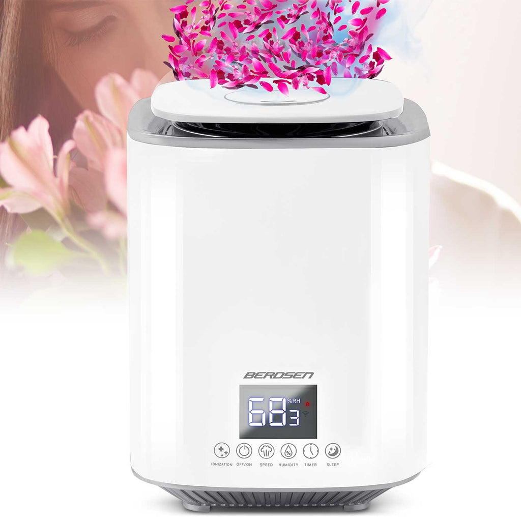Baltas Berdsen BD-502 ultragarsinis oro drėkintuvas su jonizacija ir aromaterapija
