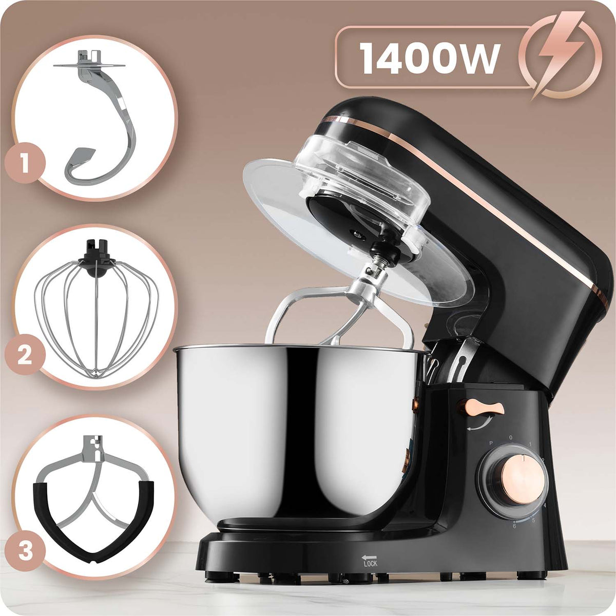 Planetarinis virtuvinis kombainas Berdsen, 3 viename, 6 l, 1400 W