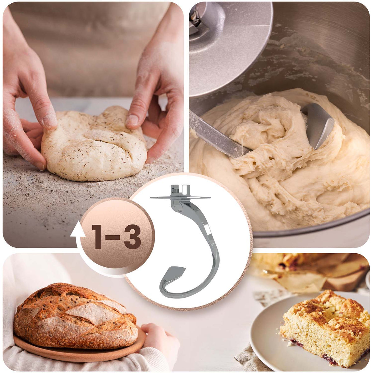 Planetarinis virtuvinis kombainas Berdsen, 3 viename, 6 l, 1400 W