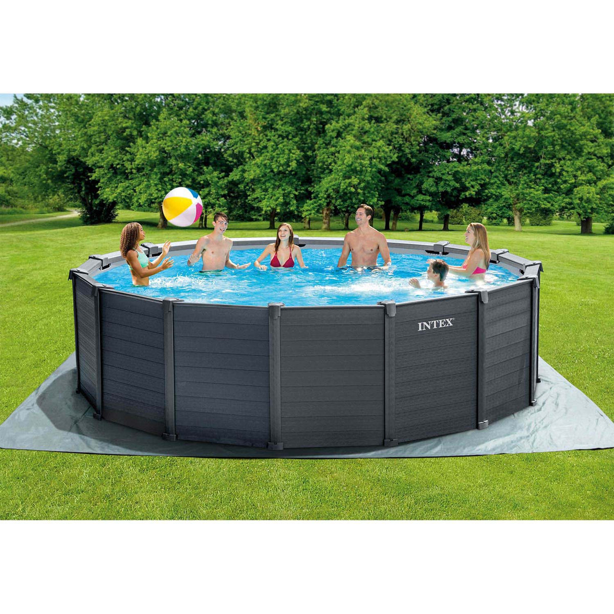 Plieninių sienelių baseinas Intex, 478 × 124 cm, 18 dalių komplektas