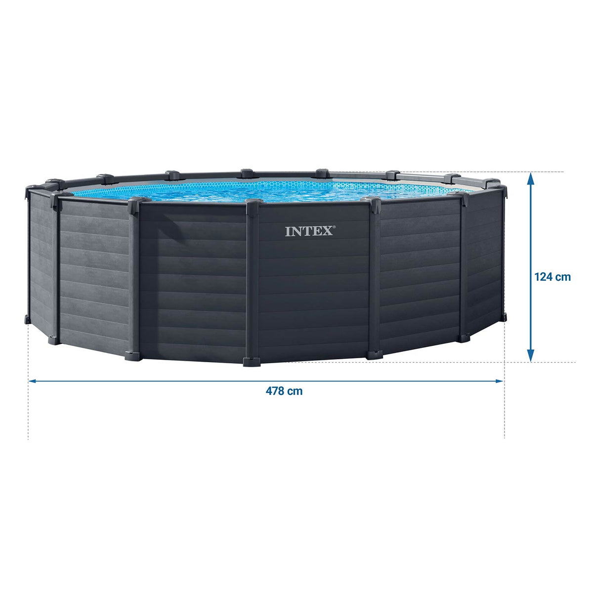 Plieninių sienelių baseinas Intex, 478 × 124 cm, 18 dalių komplektas