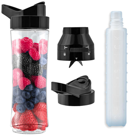600 ml maišytuvo buteliukas su aušinimo kasete ir nerūdijančio plieno peiliais kokteiliams sultims ir baltymų gėrimams BPA Free plastikas