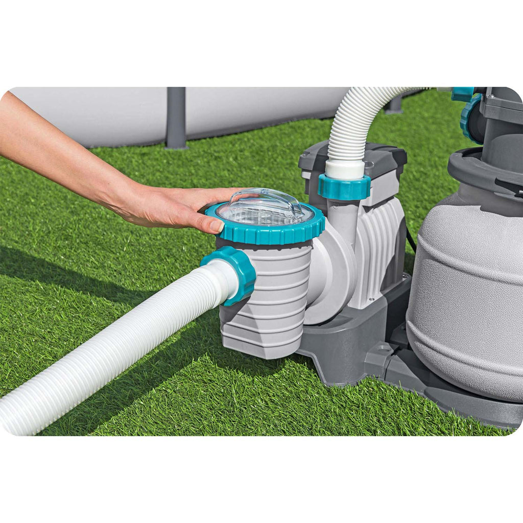 Baseino smėlio filtravimo siurblys Bestway 6056 l/h su filtravimo rutuliais vidutiniams ir dideliems baseinams