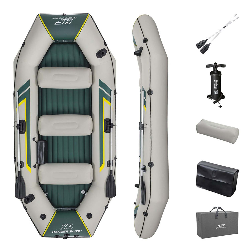 Pripučiama valtis Bestway Hydro-Force Ranger Elite X4 4 vietų pontonas žvejybai ir poilsiui