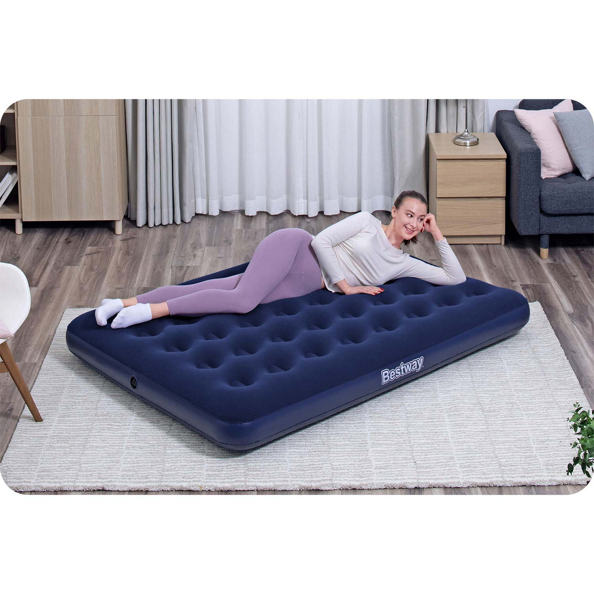 Pripučiamas čiužinys su elektrine pompa Bestway, 191 × 137 × 22 cm