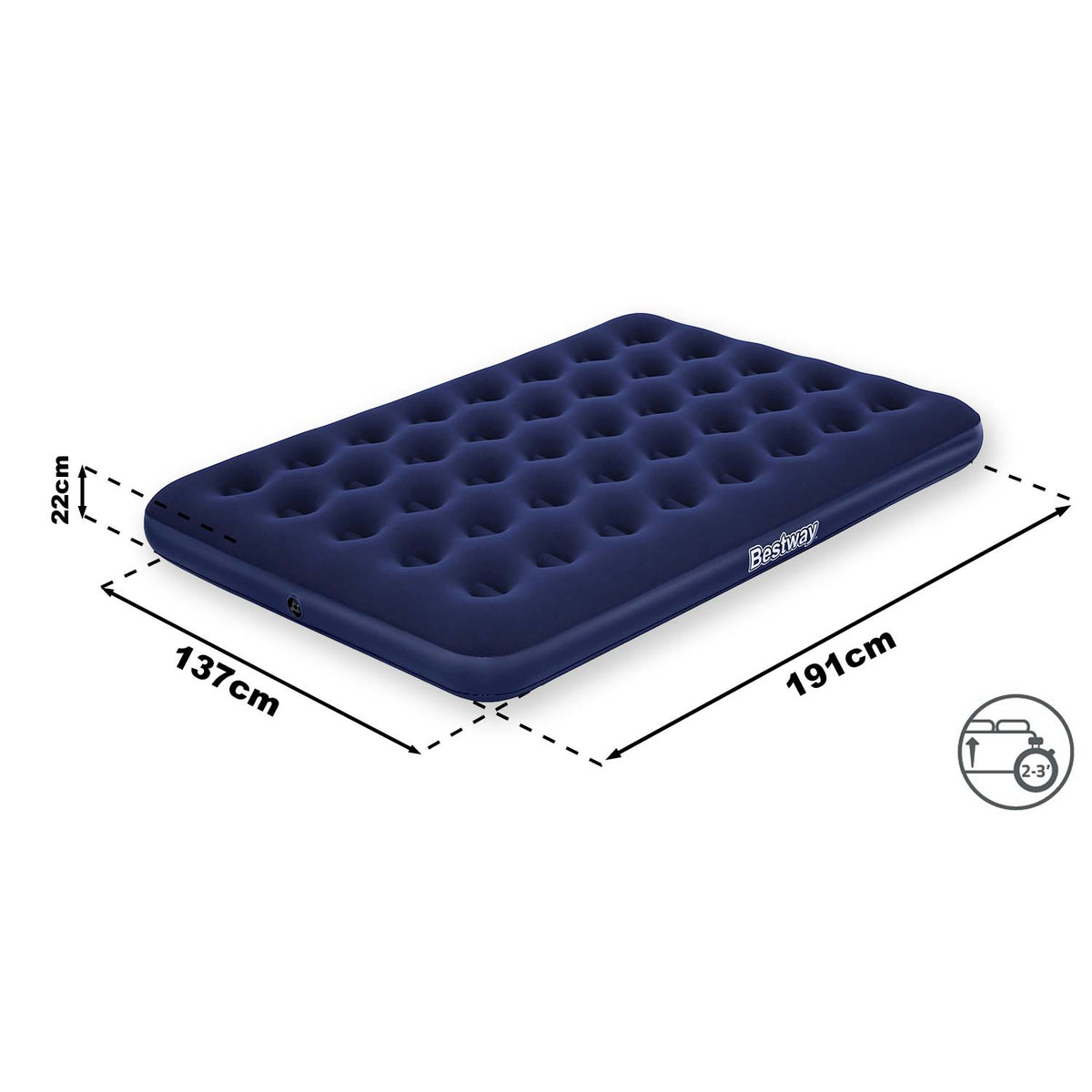 Pripučiamas čiužinys su elektrine pompa Bestway, 191 × 137 × 22 cm