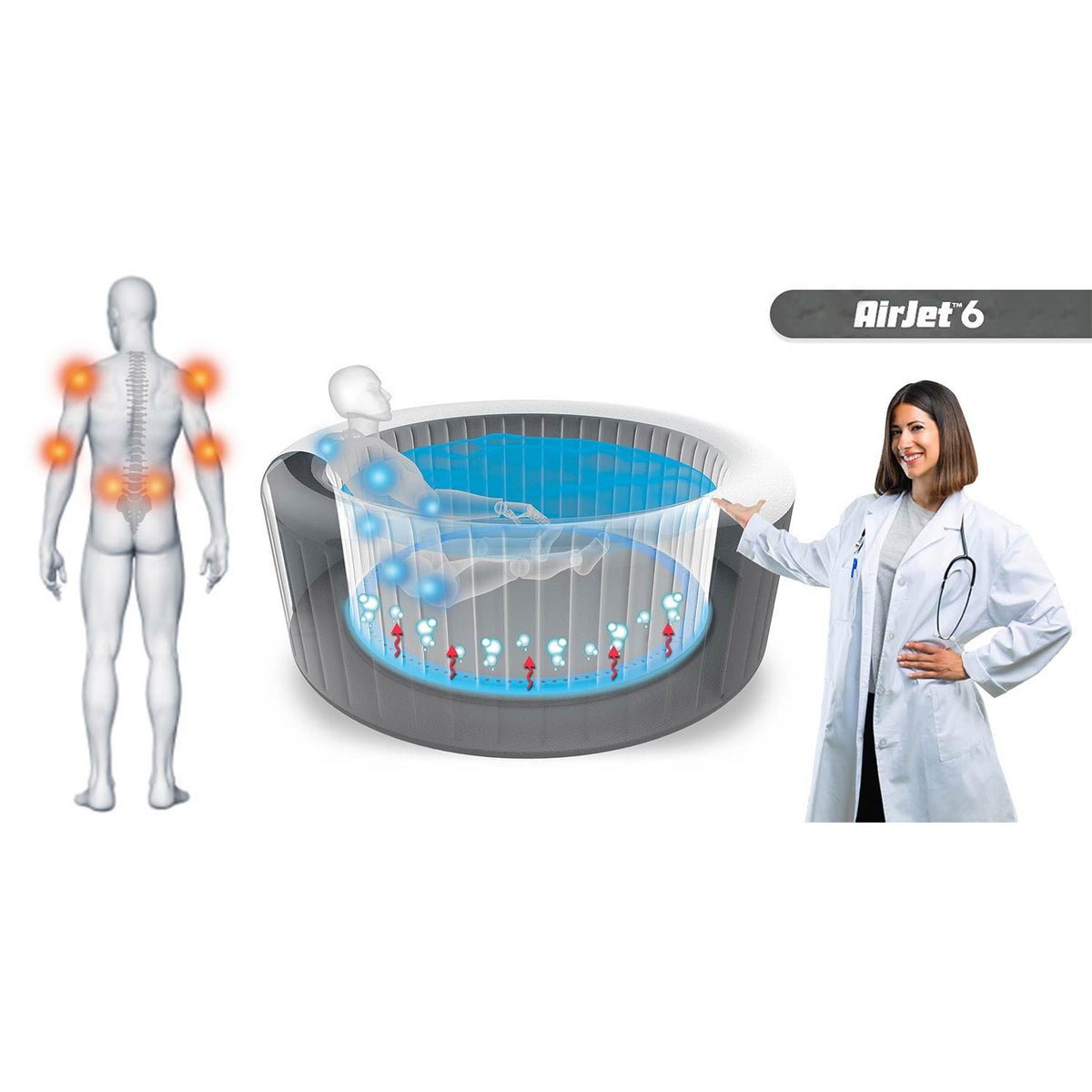 Pripučiamas SPA Bestway Lay-Z Ibiza 6002U, 6 asmenims