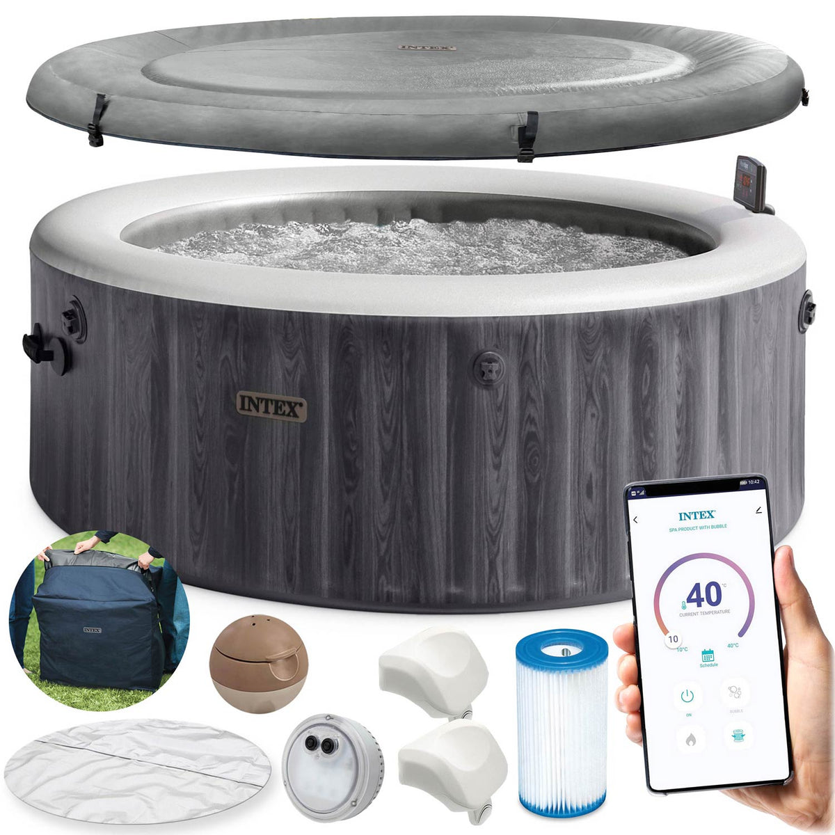 Pripučiamas SPA Intex, 4 asmenims