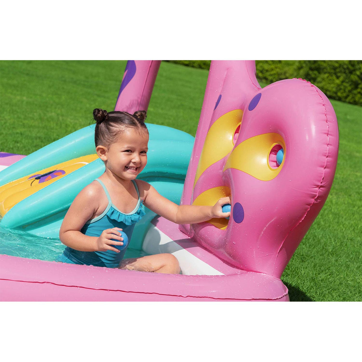 Pripučiamas žaidimų centras su čiuožykla Bestway, 180 × 180 × 117 cm