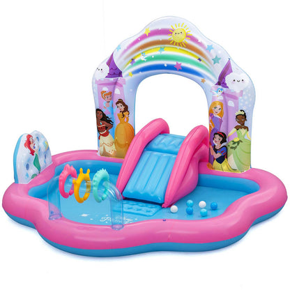 Pripučiamas žaidimų centras su čiuožykla Bestway Disney Princess, 221 × 193 × 140 cm