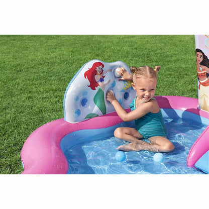 Pripučiamas žaidimų centras su čiuožykla Bestway Disney Princess, 221 × 193 × 140 cm