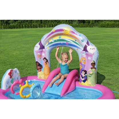 Pripučiamas žaidimų centras su čiuožykla Bestway Disney Princess, 221 × 193 × 140 cm