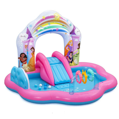 Pripučiamas žaidimų centras su čiuožykla Bestway Disney Princess, 221 × 193 × 140 cm