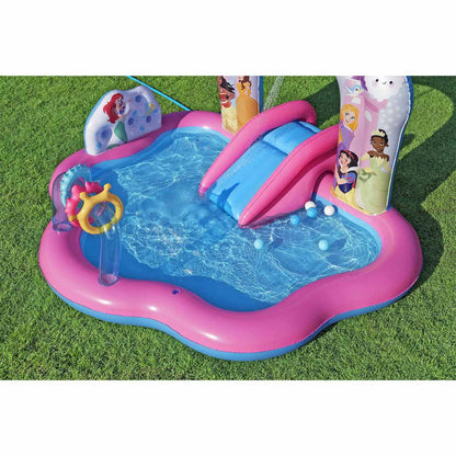 Pripučiamas žaidimų centras su čiuožykla Bestway Disney Princess, 221 × 193 × 140 cm
