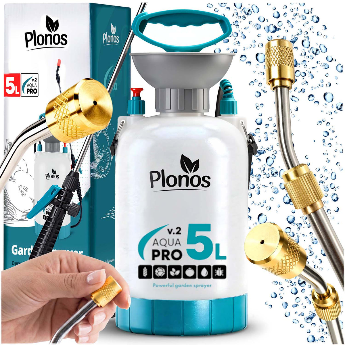 Rankinis slėginis purkštuvas Plonos Aqua Pro, 5 l