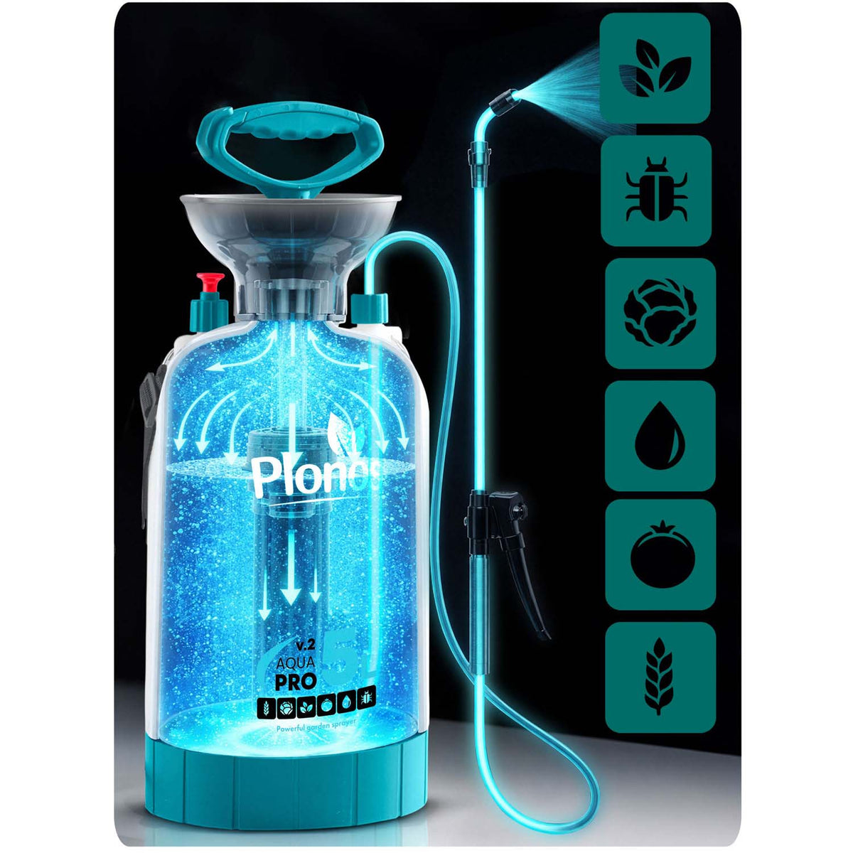 Rankinis slėginis purkštuvas Plonos Aqua Pro, 5 l