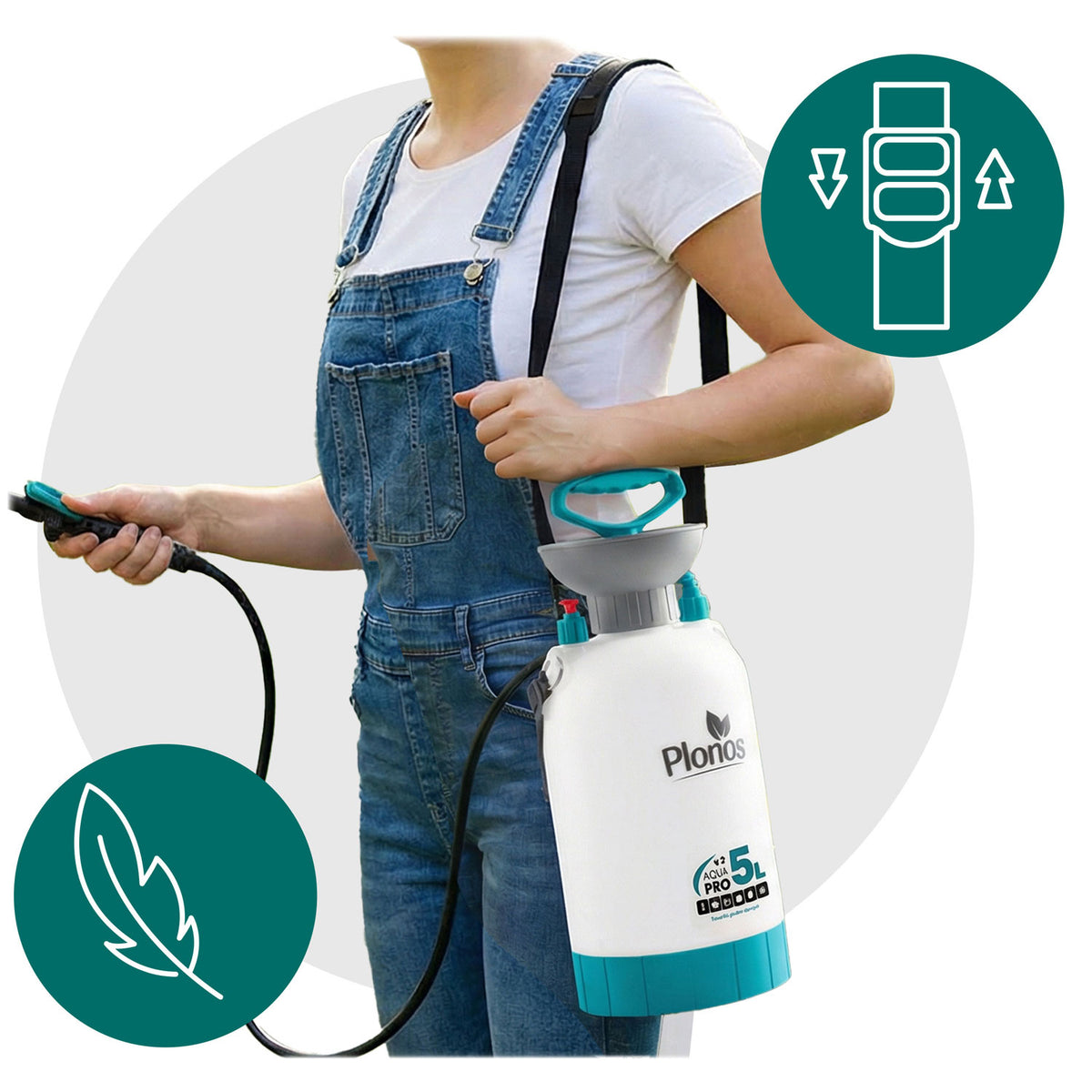Rankinis slėginis purkštuvas Plonos Aqua Pro, 5 l