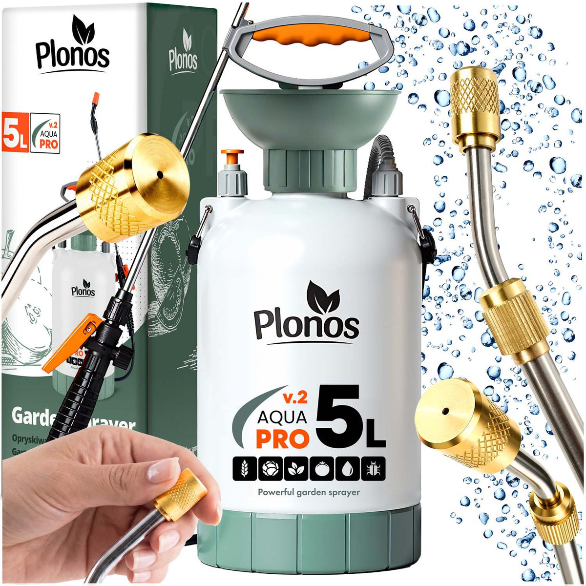 Rankinis slėginis purkštuvas Plonos Aqua Pro, 5 l