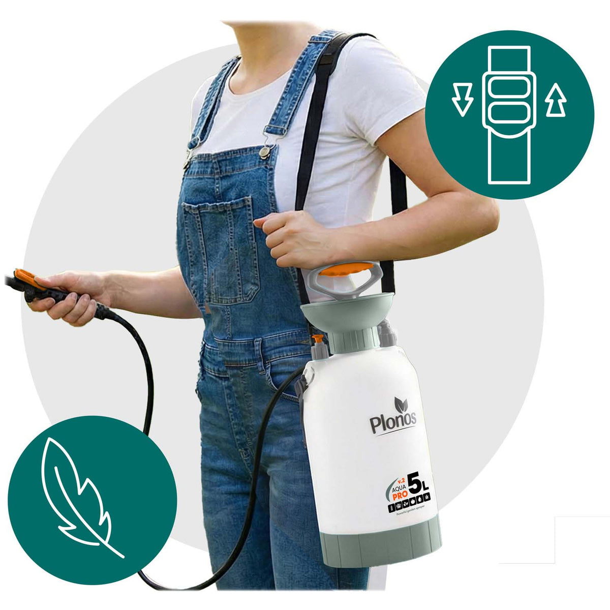 Rankinis slėginis purkštuvas Plonos Aqua Pro, 5 l