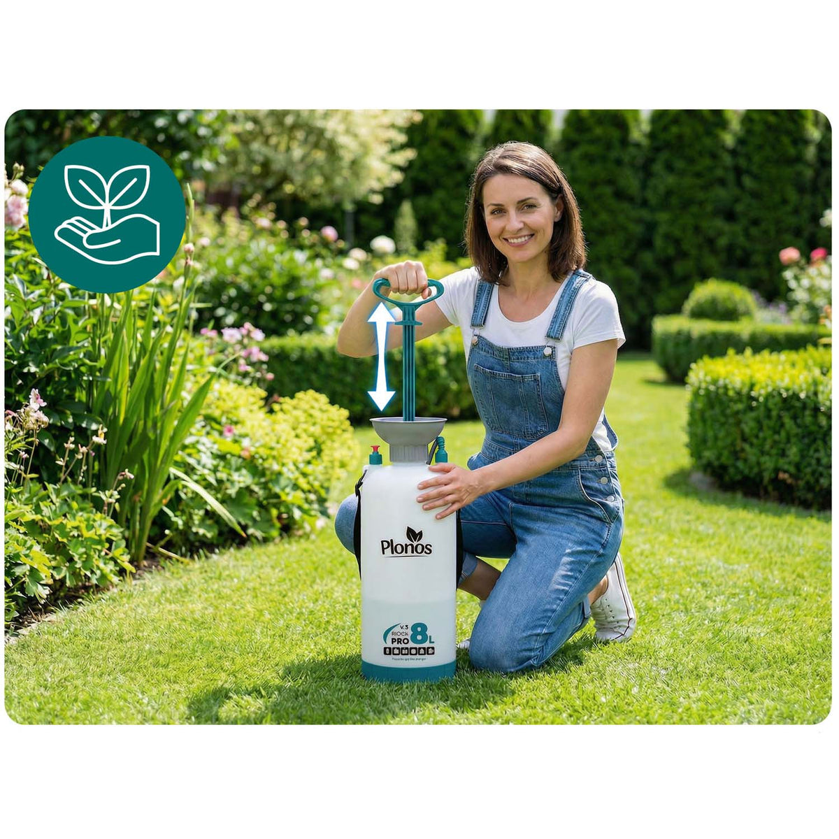 Rankinis slėginis purkštuvas Plonos Aqua Pro, 8 l